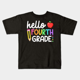 Hello Fourth Grade Team 4th Grade Back to School Teacher Kids T-Shirt